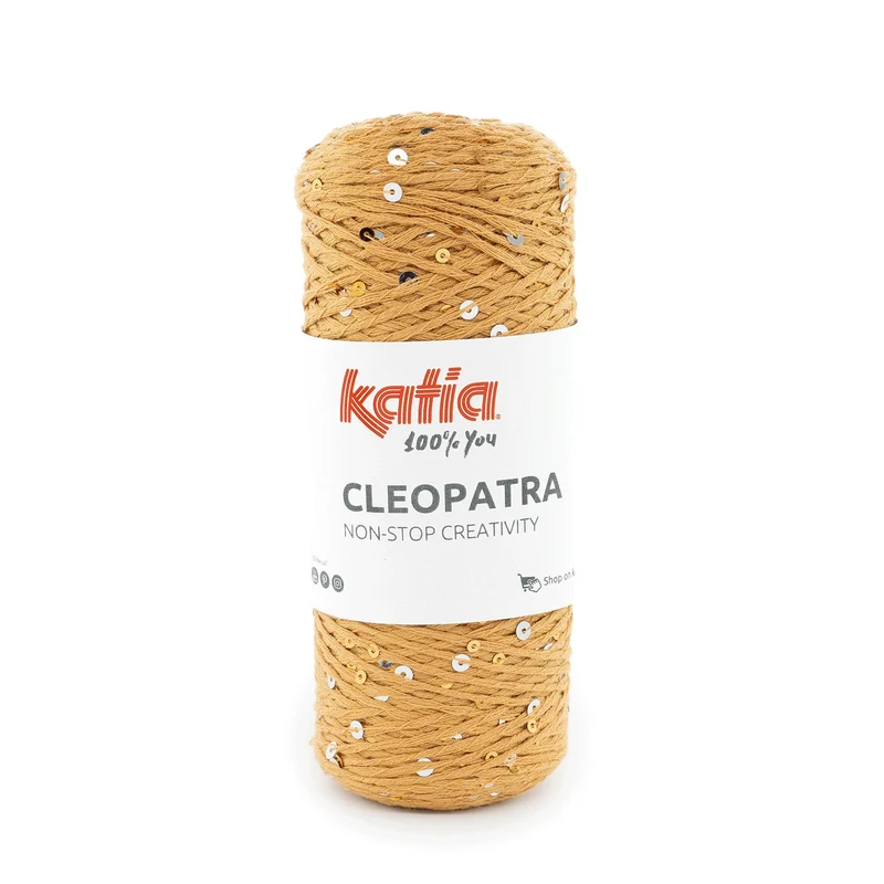 Filato Katia Cleopatra con Paillettes Oro e Argento – Cotone Luminoso per Top, Cappelli e Accessori Glam