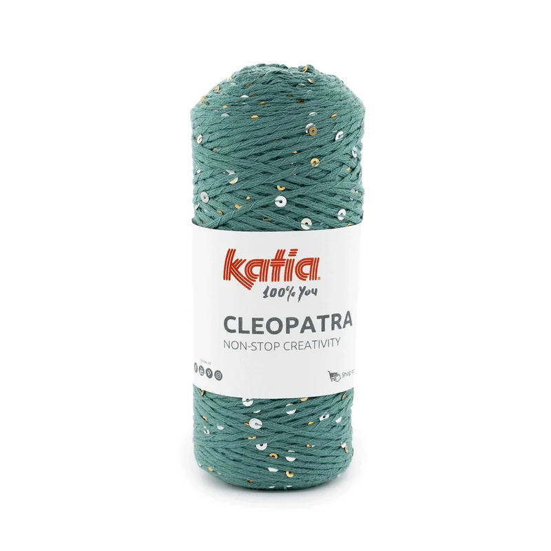 Filato Katia Cleopatra con Paillettes Oro e Argento – Cotone Luminoso per Top, Cappelli e Accessori Glam