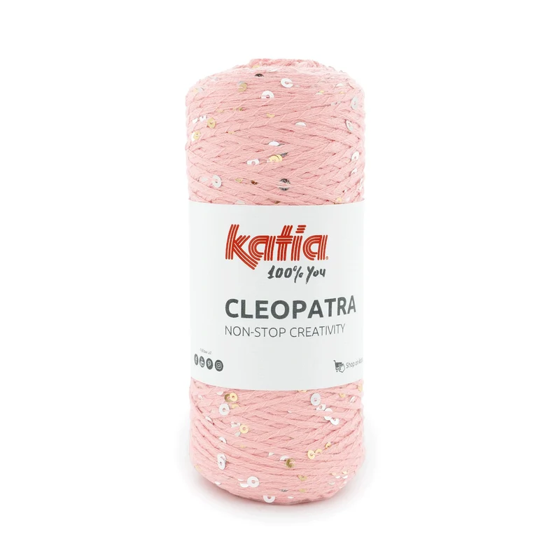 Filato Katia Cleopatra con Paillettes Oro e Argento – Cotone Luminoso per Top, Cappelli e Accessori Glam