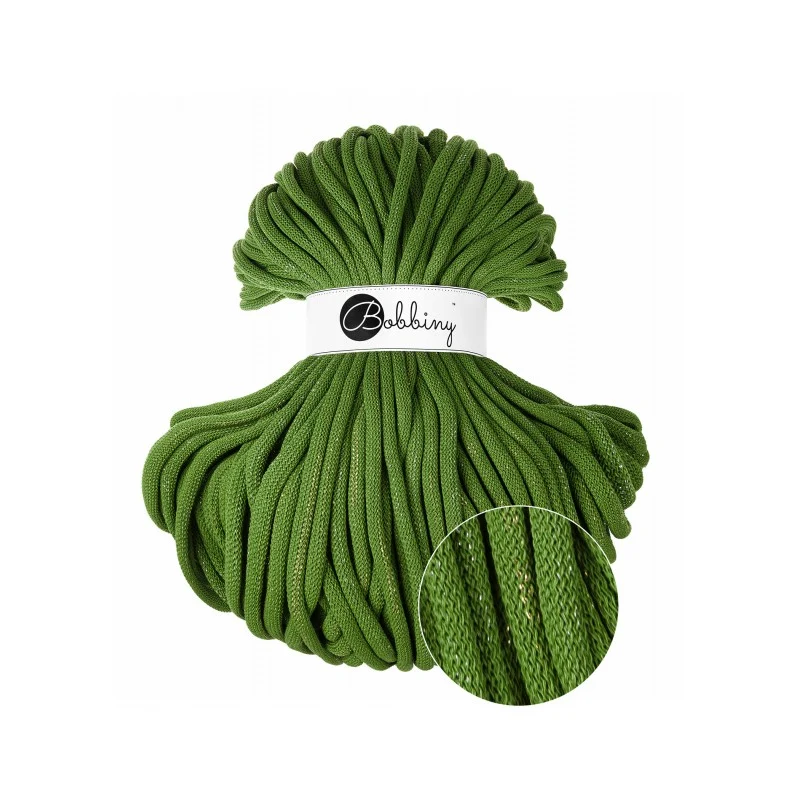 Bobbiny Flechtkordel, 9 mm, SHINY MOSS GREEN