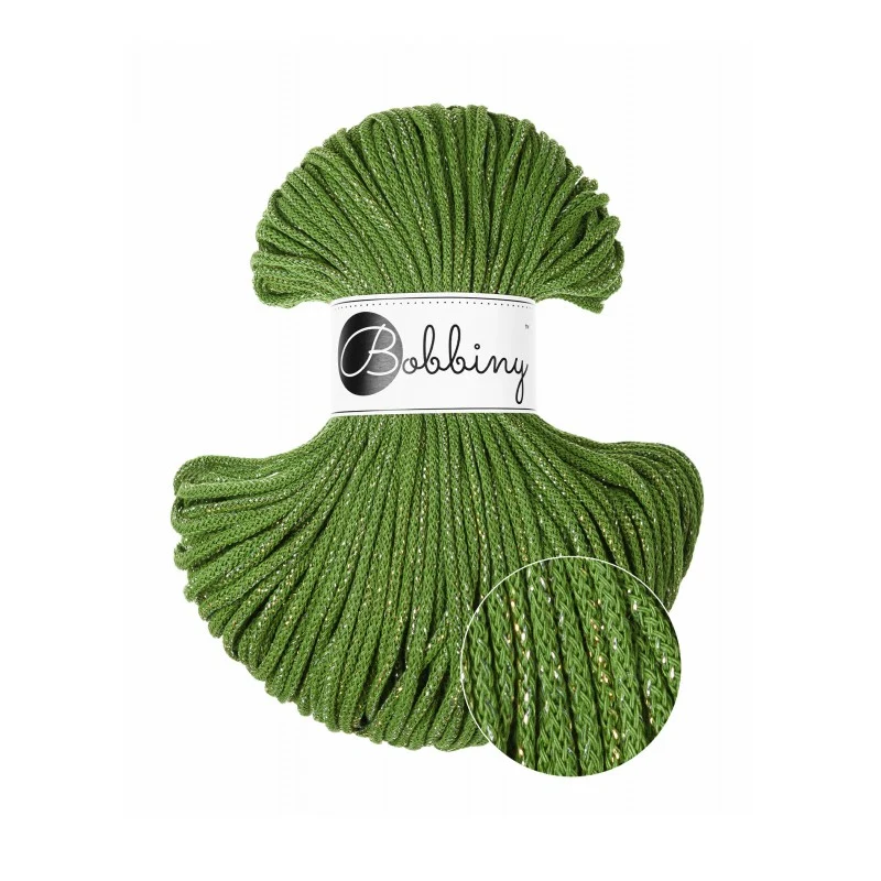 Bobbiny Flechtkordel, 3 mm, SHINY MOSS GREEN