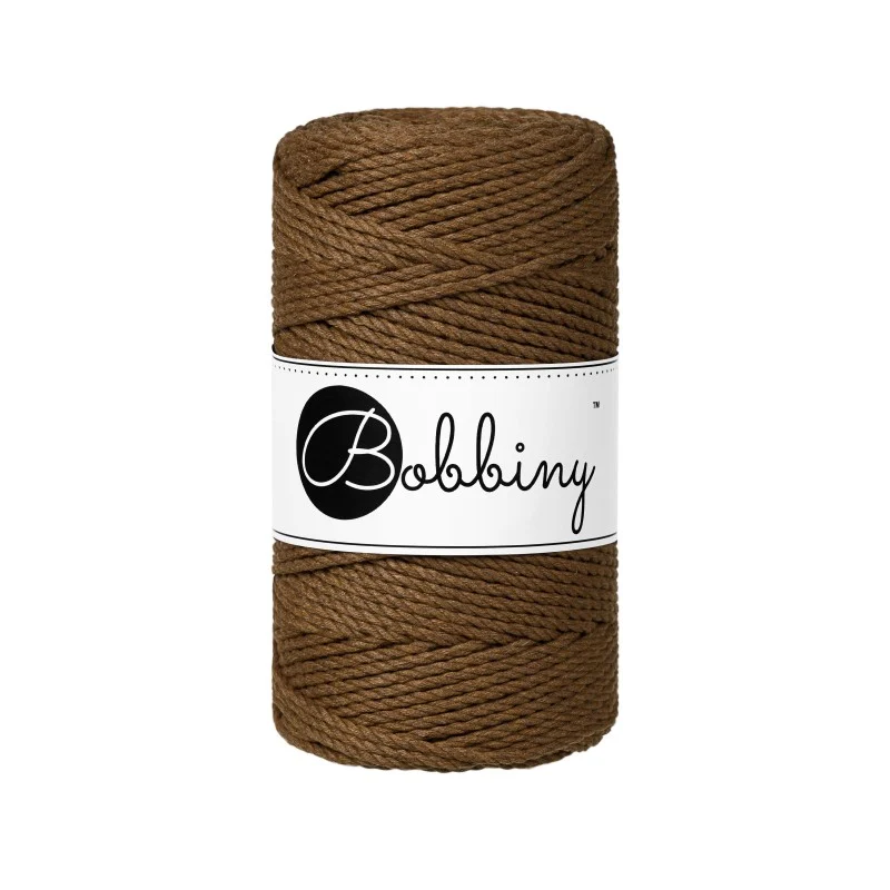 Bobbiny Makramee-Kordel, dreifach gedreht, 3 mm, 3PLY MAKRAMEE-SCHNUR NUT BROWN