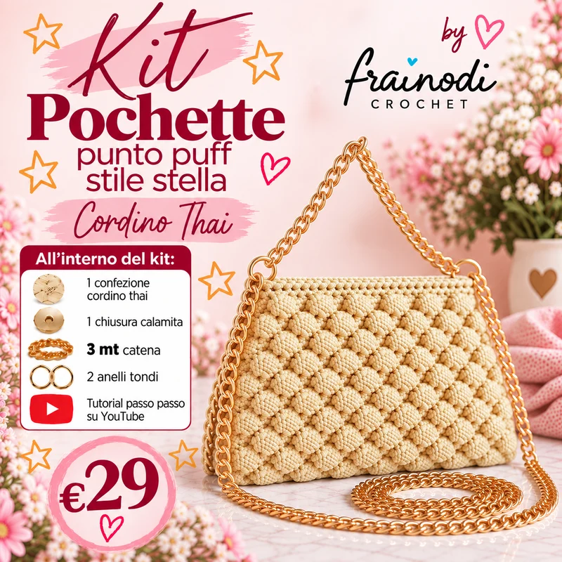 KIT POCHETTE PUNTO PUFF di Frainodi Crochet