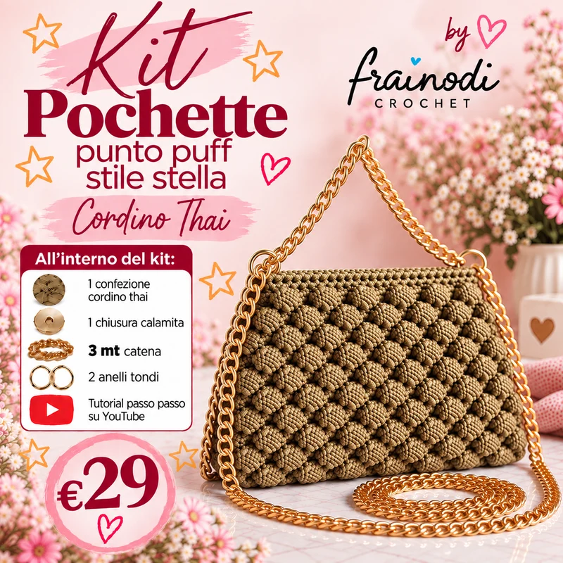 KIT POCHETTE PUNTO PUFF di Frainodi Crochet