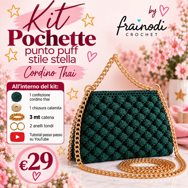 KIT POCHETTE PUNTO PUFF di Frainodi Crochet