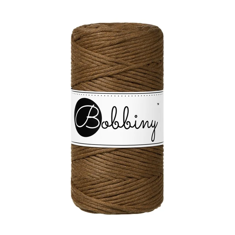Bobbiny Makramee-Kordel, einfach gedreht, 3 mm, NUT BROWN