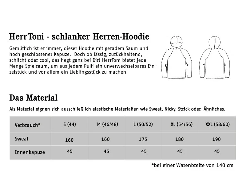 Schnittreif - HerrTONI - Kapuzensweater für Herren