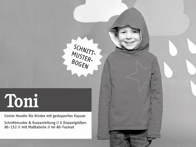 Schnittreif - TONI – Kapuzensweater für Jungs und Mädchen