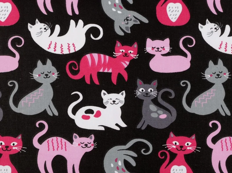 Baumwollstoff Katzen 2