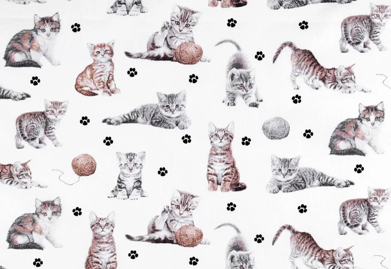 Baumwollstoff Katzen 3
