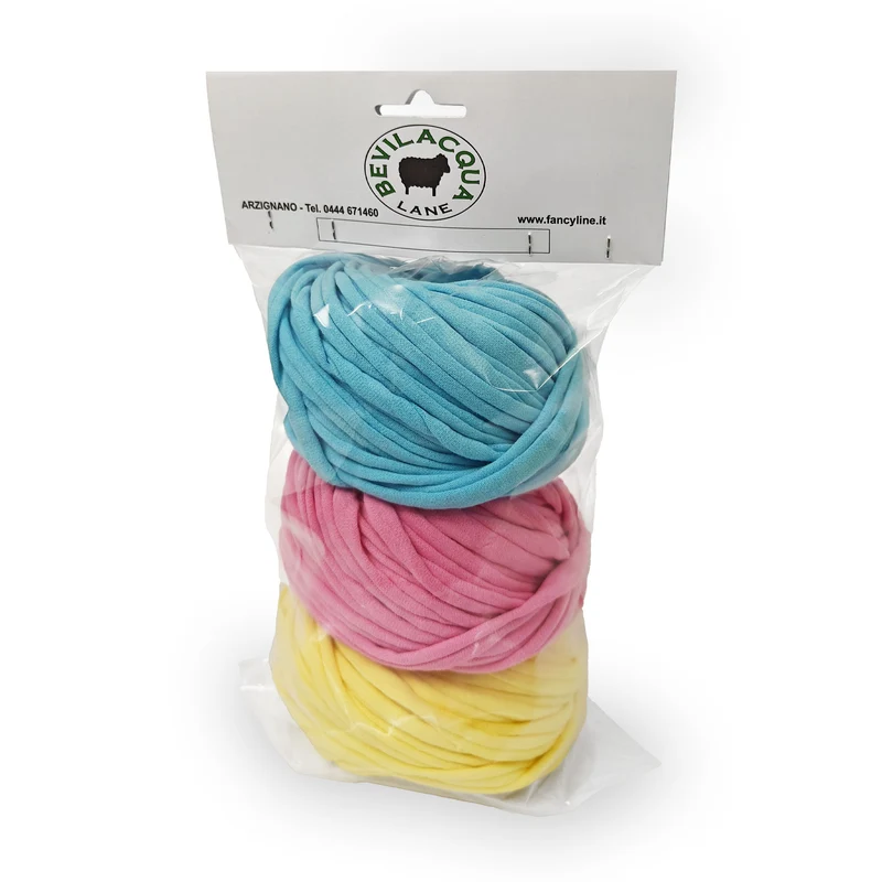 Fettuccia Bobilon Medium Kit 3 Colori – Filato T-Shirt per Borse e Cestini