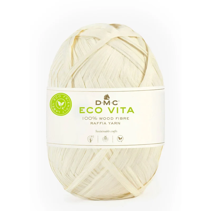 DMC Eco Vita Raffia – Filato 100% Fibra di Legno 50g per Borse e Cappelli