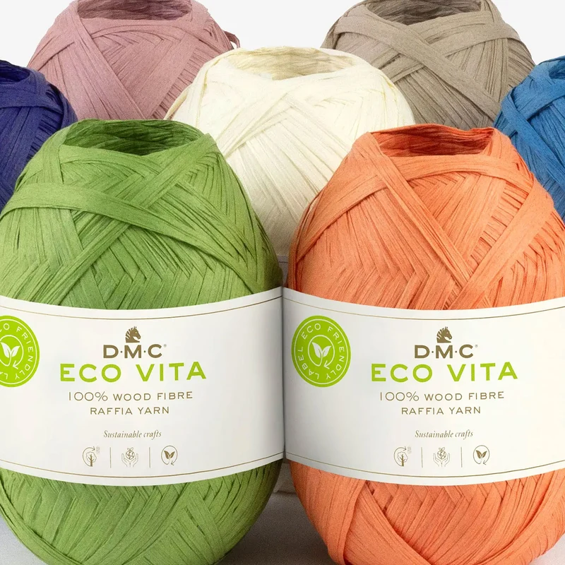 DMC Eco Vita Raffia – Filato 100% Fibra di Legno 50g per Borse e Cappelli
