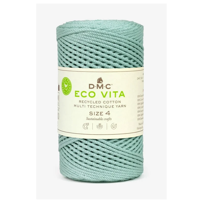 DMC Eco Vita 4 – Cordino in Cotone Riciclato 250g per Uncinetto e Borse