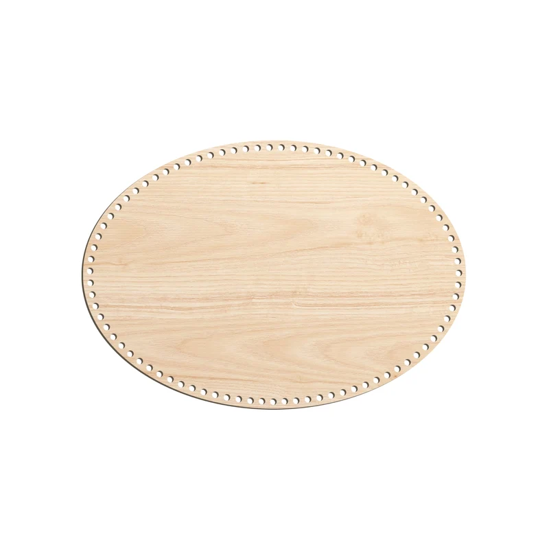 Base in Legno Ovale 4 mm per Cestini e Organizer all’Uncinetto
