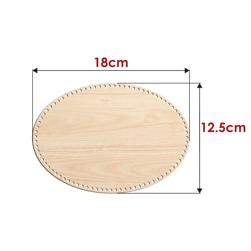 Base in Legno Ovale 4 mm per Cestini e Organizer all’Uncinetto