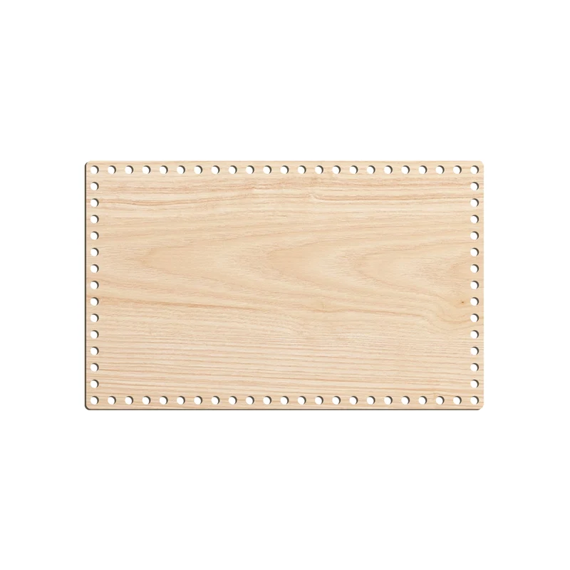 Base in Legno Rettangolare 4 mm per Cestini e Organizer all’Uncinetto