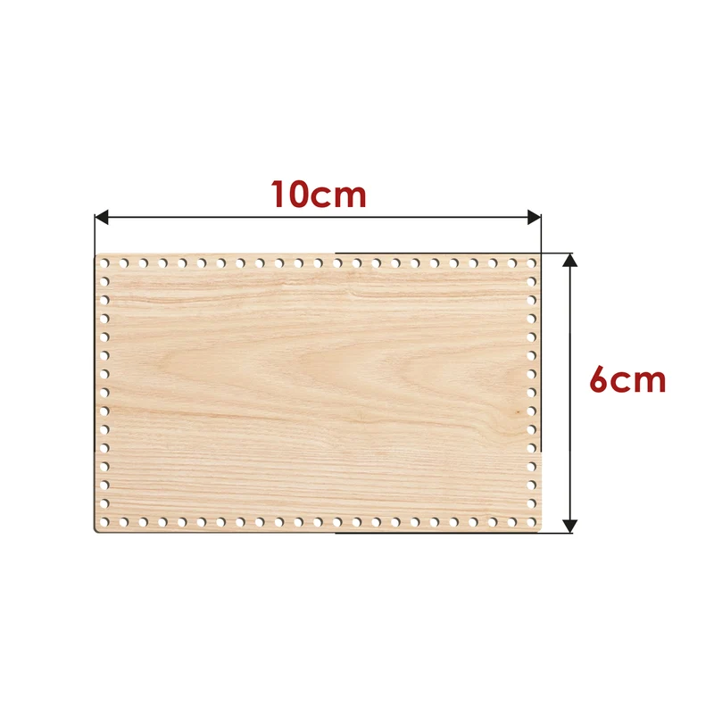 Base in Legno Rettangolare 4 mm per Cestini e Organizer all’Uncinetto