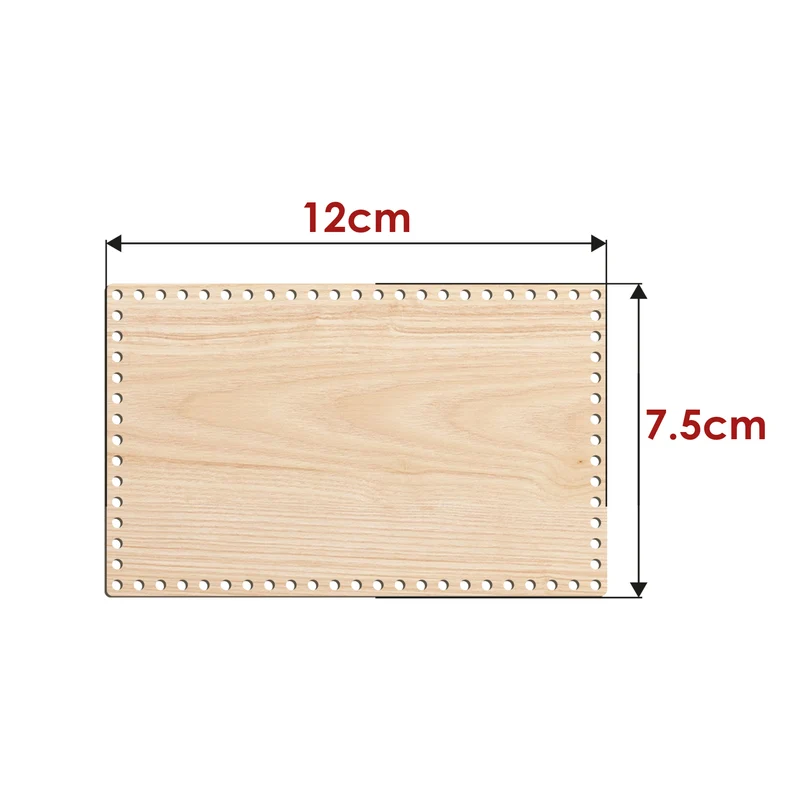 Base in Legno Rettangolare 4 mm per Cestini e Organizer all’Uncinetto