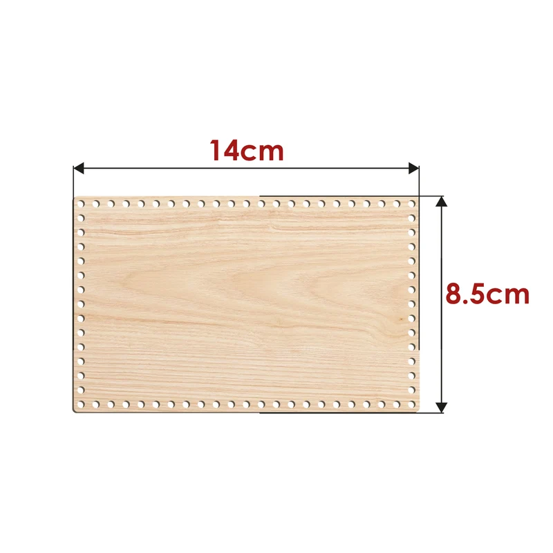Base in Legno Rettangolare 4 mm per Cestini e Organizer all’Uncinetto