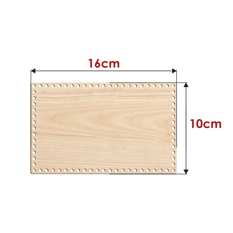 Base in Legno Rettangolare 4 mm per Cestini e Organizer all’Uncinetto