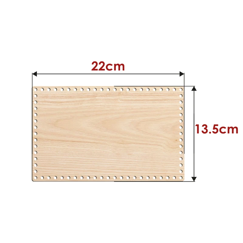 Base in Legno Rettangolare 4 mm per Cestini e Organizer all’Uncinetto
