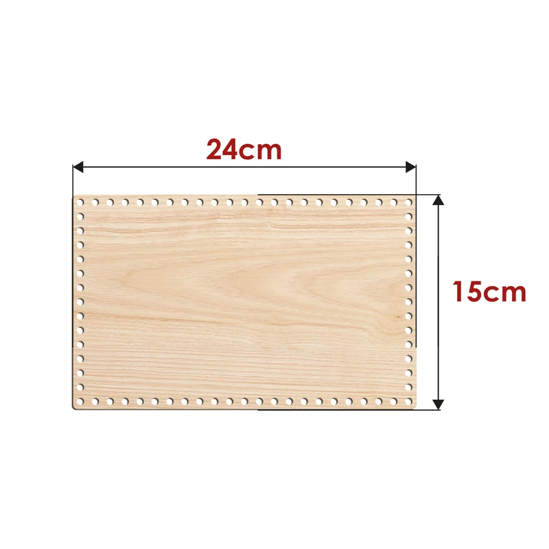 Base in Legno Rettangolare 4 mm per Cestini e Organizer all’Uncinetto