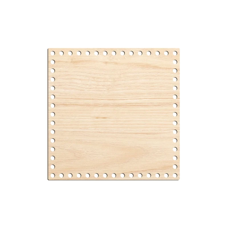 Base in Legno Quadrata 4 mm per Cestini e Organizer all’Uncinetto
