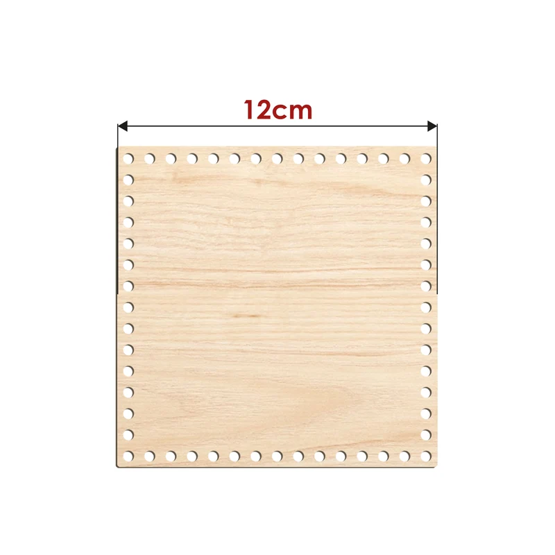 Base in Legno Quadrata 4 mm per Cestini e Organizer all’Uncinetto