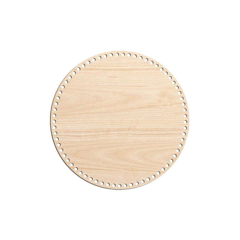 Base in Legno Rotonda 4 mm per Cestini e Organizer all’Uncinetto