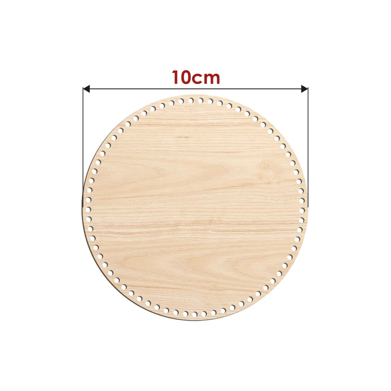Base in Legno Rotonda 4 mm per Cestini e Organizer all’Uncinetto