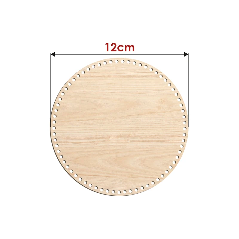 Base in Legno Rotonda 4 mm per Cestini e Organizer all’Uncinetto