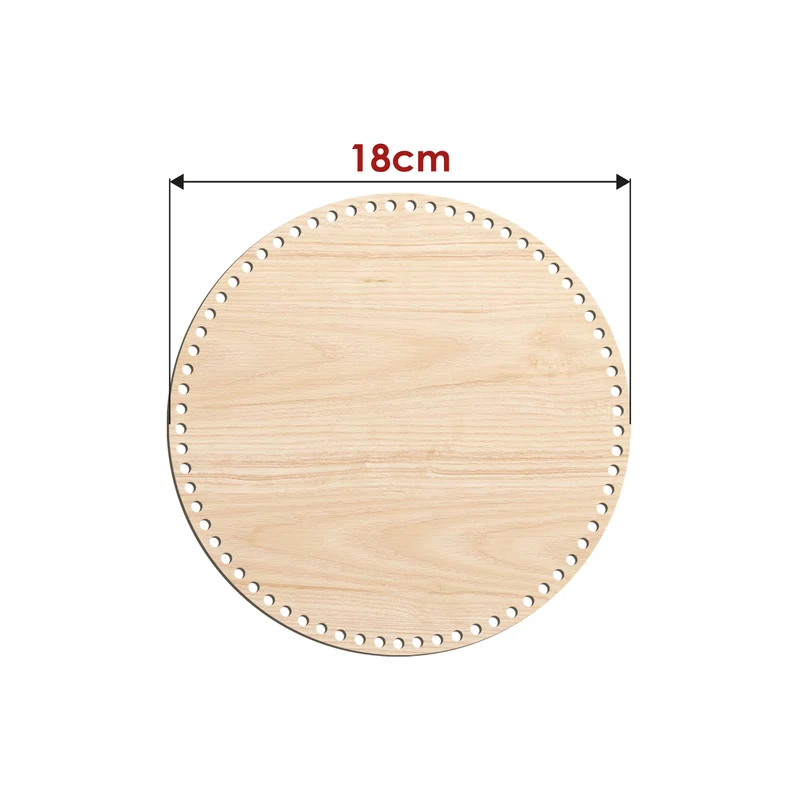 Base in Legno Rotonda 4 mm per Cestini e Organizer all’Uncinetto