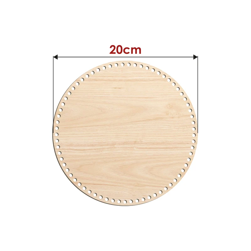 Base in Legno Rotonda 4 mm per Cestini e Organizer all’Uncinetto