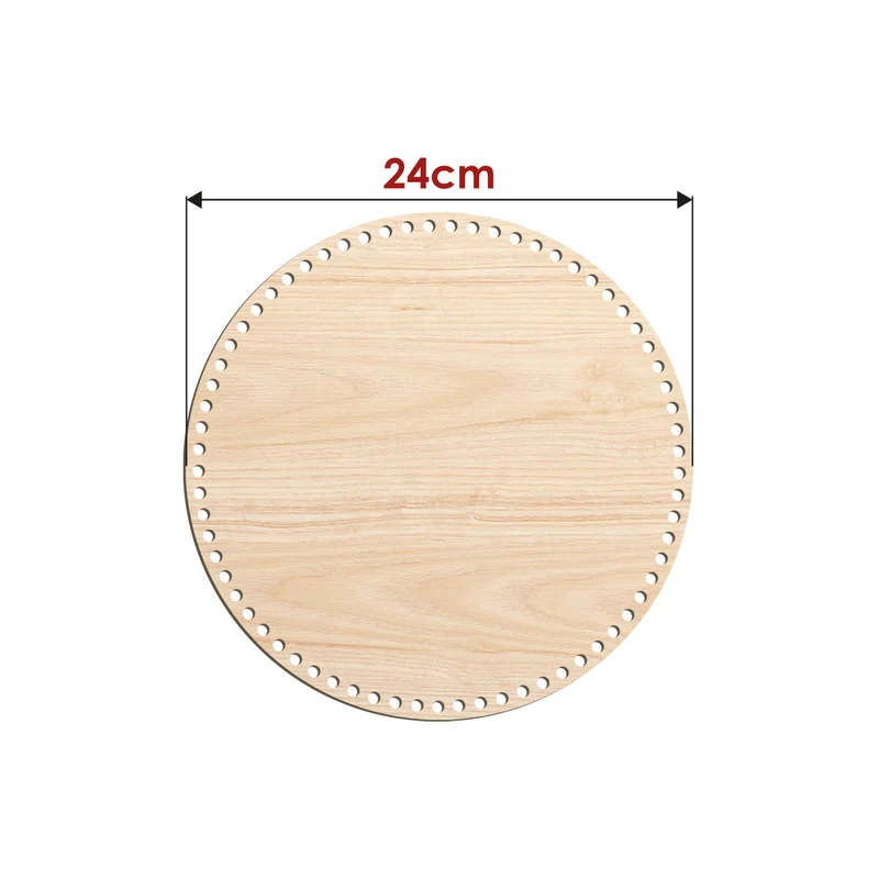 Base in Legno Rotonda 4 mm per Cestini e Organizer all’Uncinetto