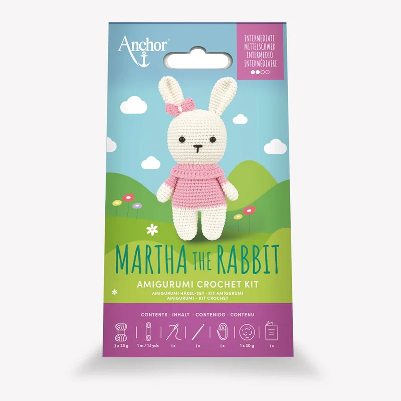 Kit Amigurumi Anchor Martha the Rabbit – Coniglietta all’Uncinetto Intermedio