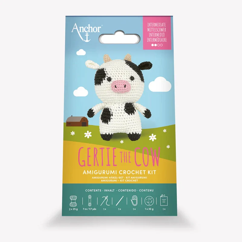 Kit Amigurumi Anchor Gertie la Mucca – Mucca all’Uncinetto Intermedio