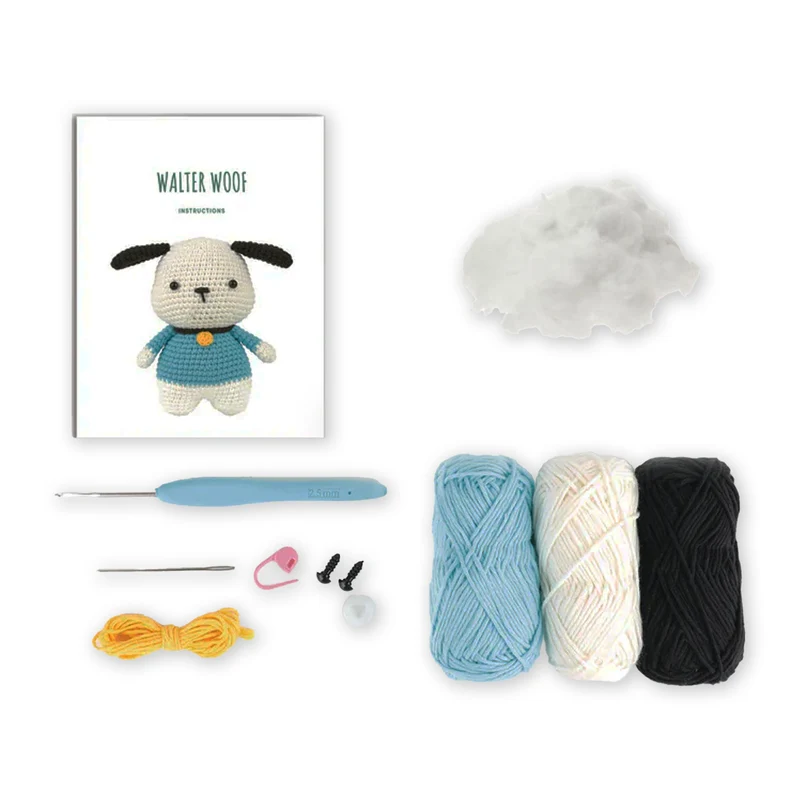 Kit Amigurumi Anchor Walter Woof – Cane all’Uncinetto Intermedio in Cotone