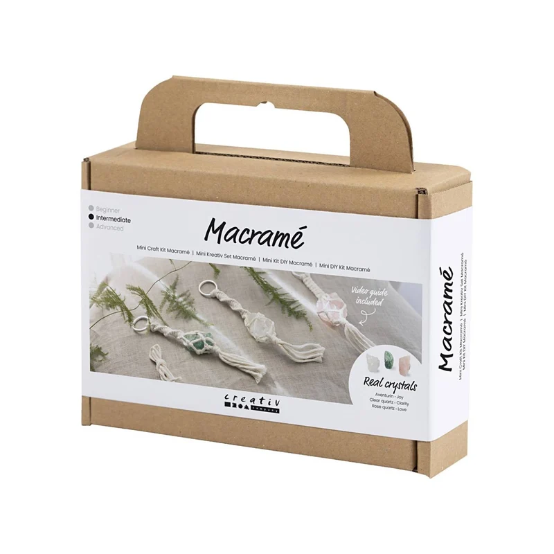 Mini Kit Macramè Portachiavi con Cristalli Veri – (Creativ Company)