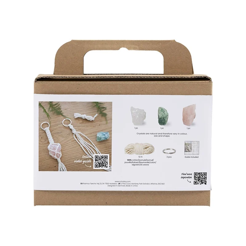 Mini Kit Macramè Portachiavi con Cristalli Veri – (Creativ Company)