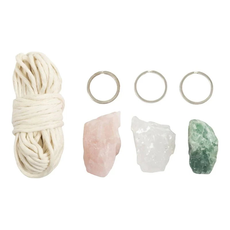 Mini Kit Macramè Portachiavi con Cristalli Veri – (Creativ Company)