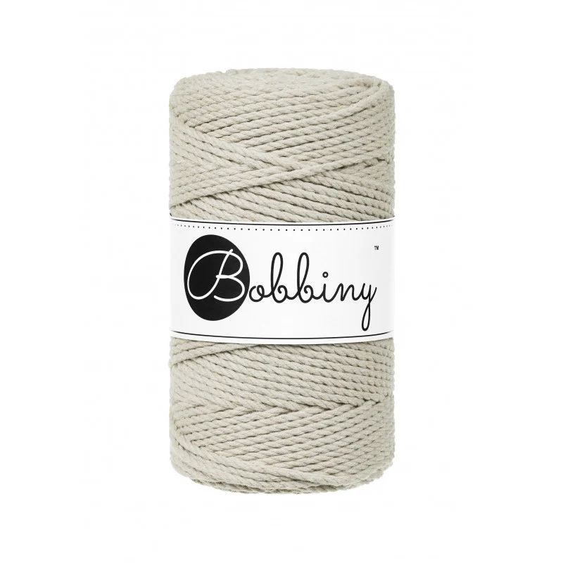 Bobbiny Makramee-Kordel, dreifach gedreht, 3 mm, Pale Olive
