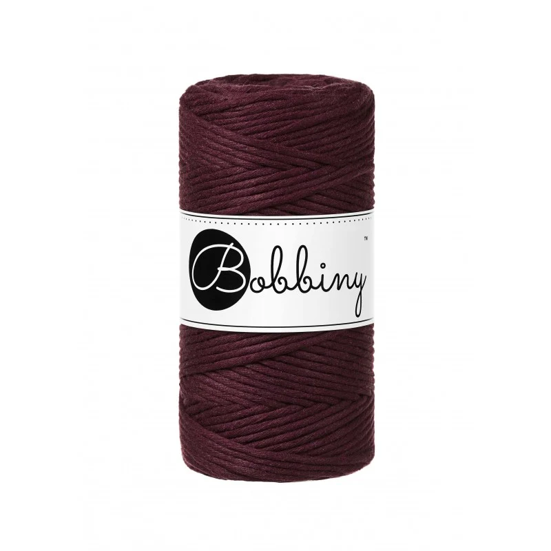 Bobbiny Makramee-Kordel, einfach gedreht, 3 mm, Burgundy