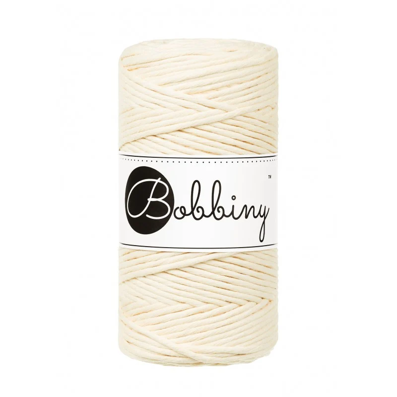 Bobbiny Makramee-Kordel, einfach gedreht, 3 mm, Butter Yellow