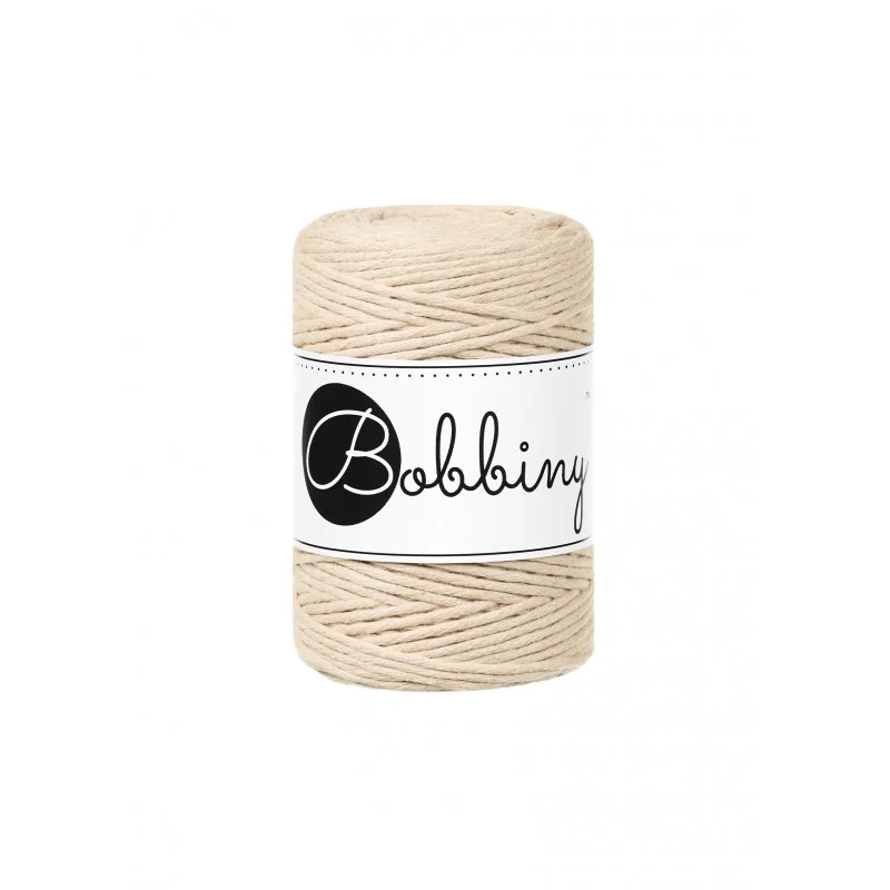 Bobbiny Makramee-Kordel, einfach gedreht, 1,5 mm, Warm Beige