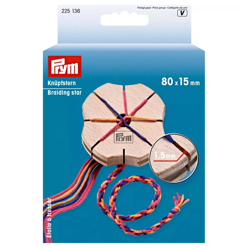 Telaio a Stella Prym per Intrecci in Legno – Knüpfstern 80x15 mm