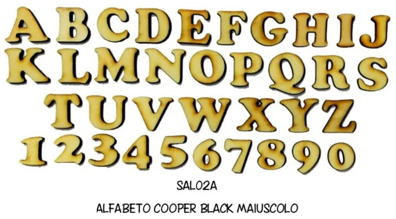 SET DI LETTERE MAIUSCOLE ALTEZZA 5cm IN LEGNO