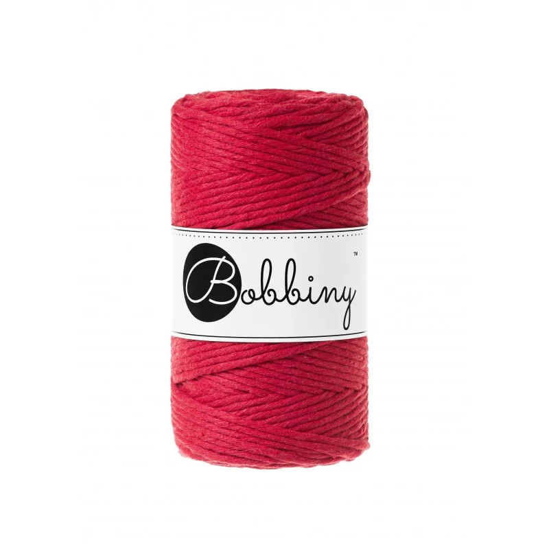 Bobbiny Makramee-Kordel, einfach gedreht, 3 mm, CLASSIC RED