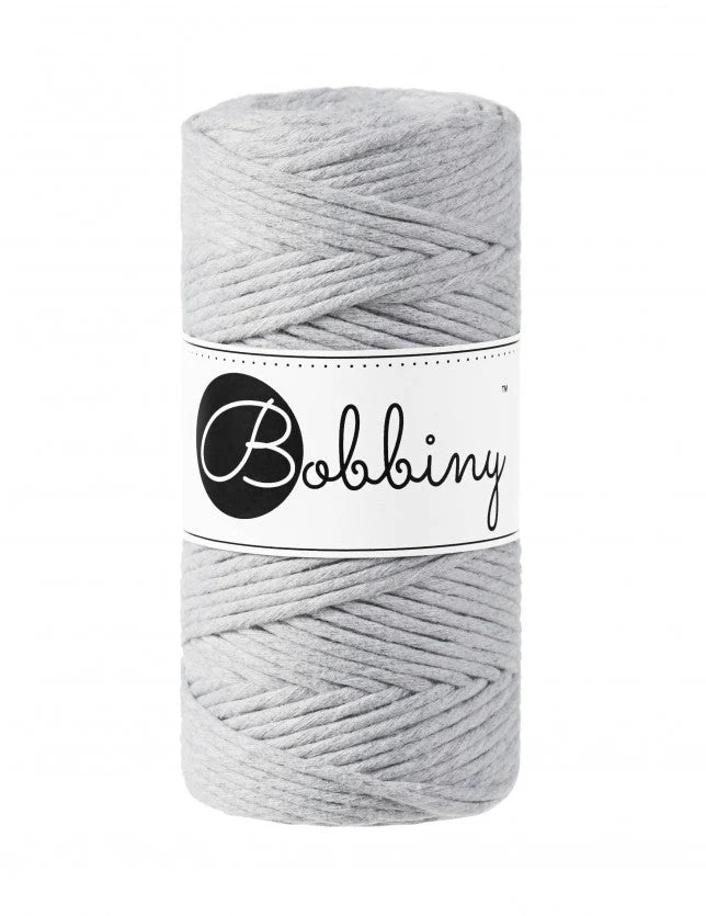 Bobbiny Makramee-Kordel, einfach gedreht, 3 mm, light grey