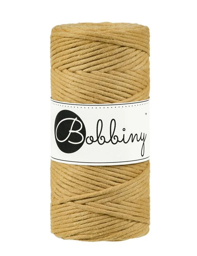 Bobbiny Makramee-Kordel, einfach gedreht, 3 mm, mustard